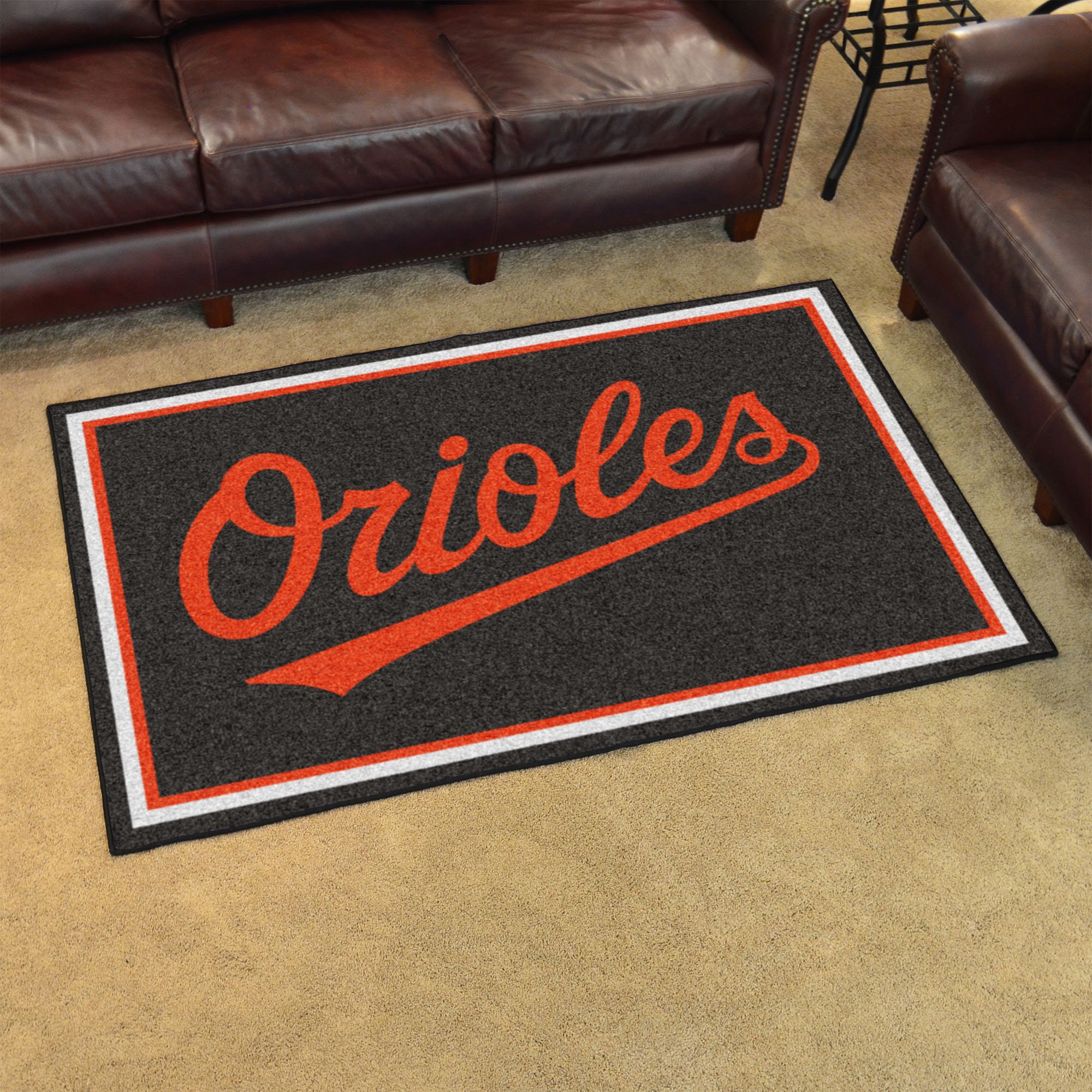 Baltimore Orioles Area Rug - 4 x 6 Nylon (Field & Logo: Logo or Mascot)