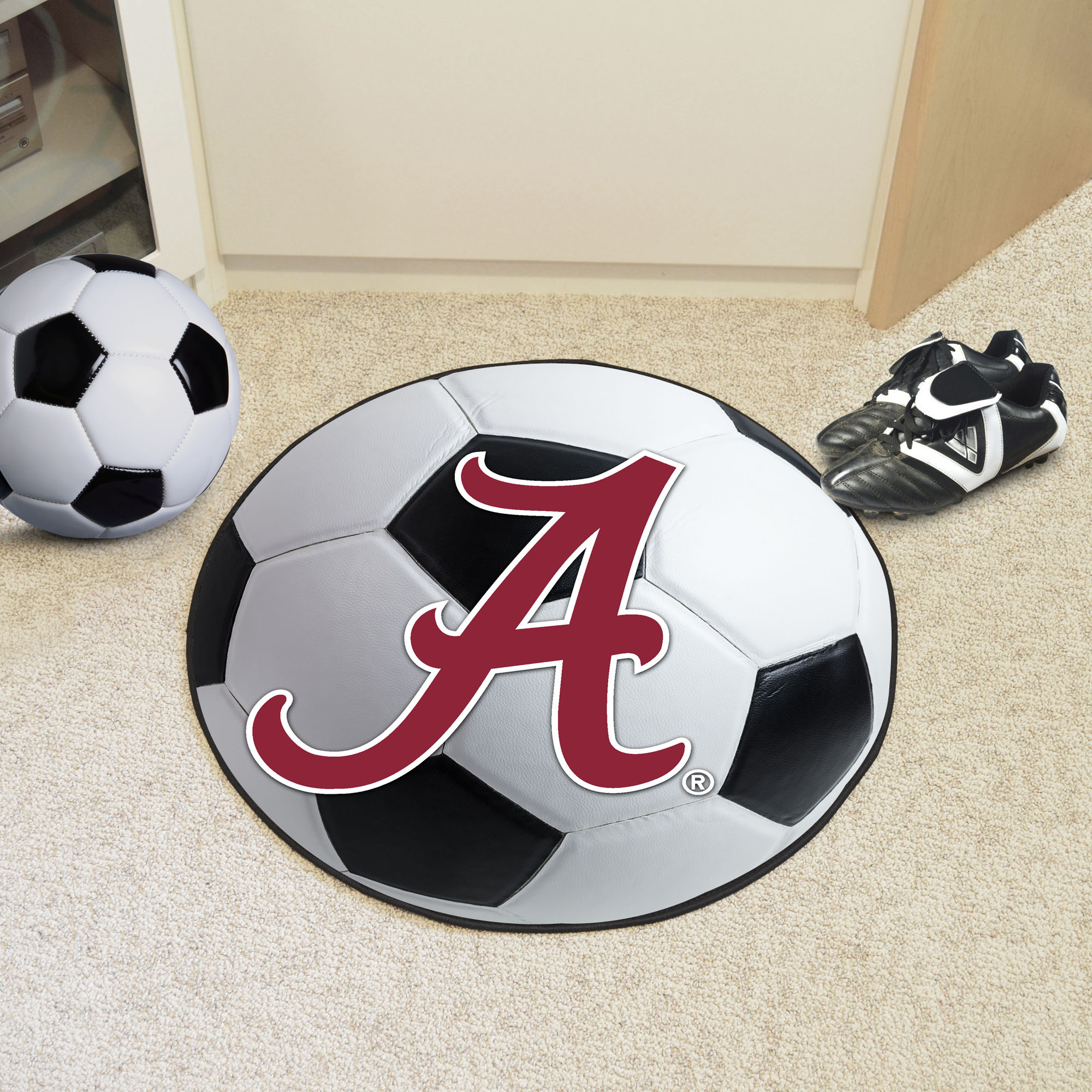 University of Alabama Logo Ball Shaped Area Rugs (Ball Shaped Area Rugs: Soccer Ball)