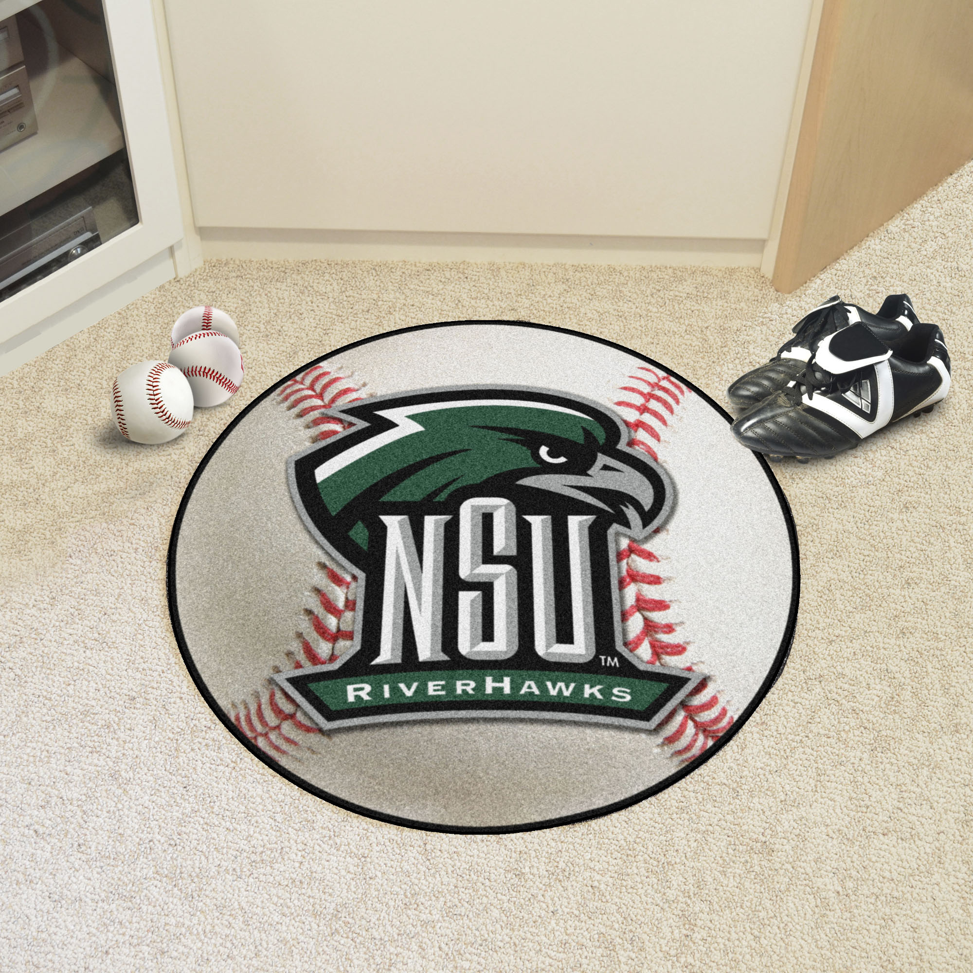 Northeastern State University Ball Shaped Area Rugs (Ball Shaped Area Rugs: Baseball)
