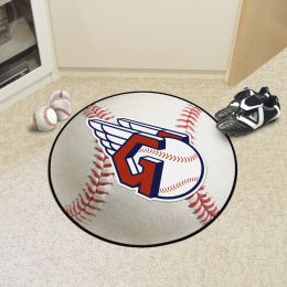 Cleveland Guardians Baseball Shaped Area Rug – 22 x 35 (Field & Logo: Logo or Mascot)