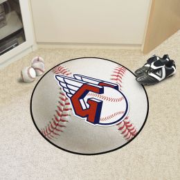 Cleveland Guardians Baseball Shaped Area Rug â€“ 22 x 35 (Field & Logo: Logo or Mascot)