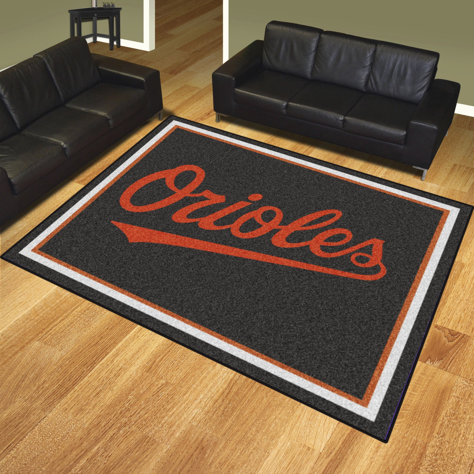 Baltimore Orioles Area Rug â€“ 8 x 10 Nylon (Field & Logo: Field & Logo)