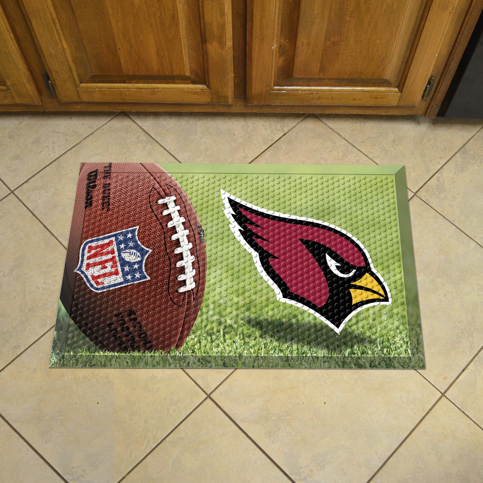 Arizona Cardinals Scrapper Doormat - 19 x 30 Rubber (Field & Logo: Football Field)