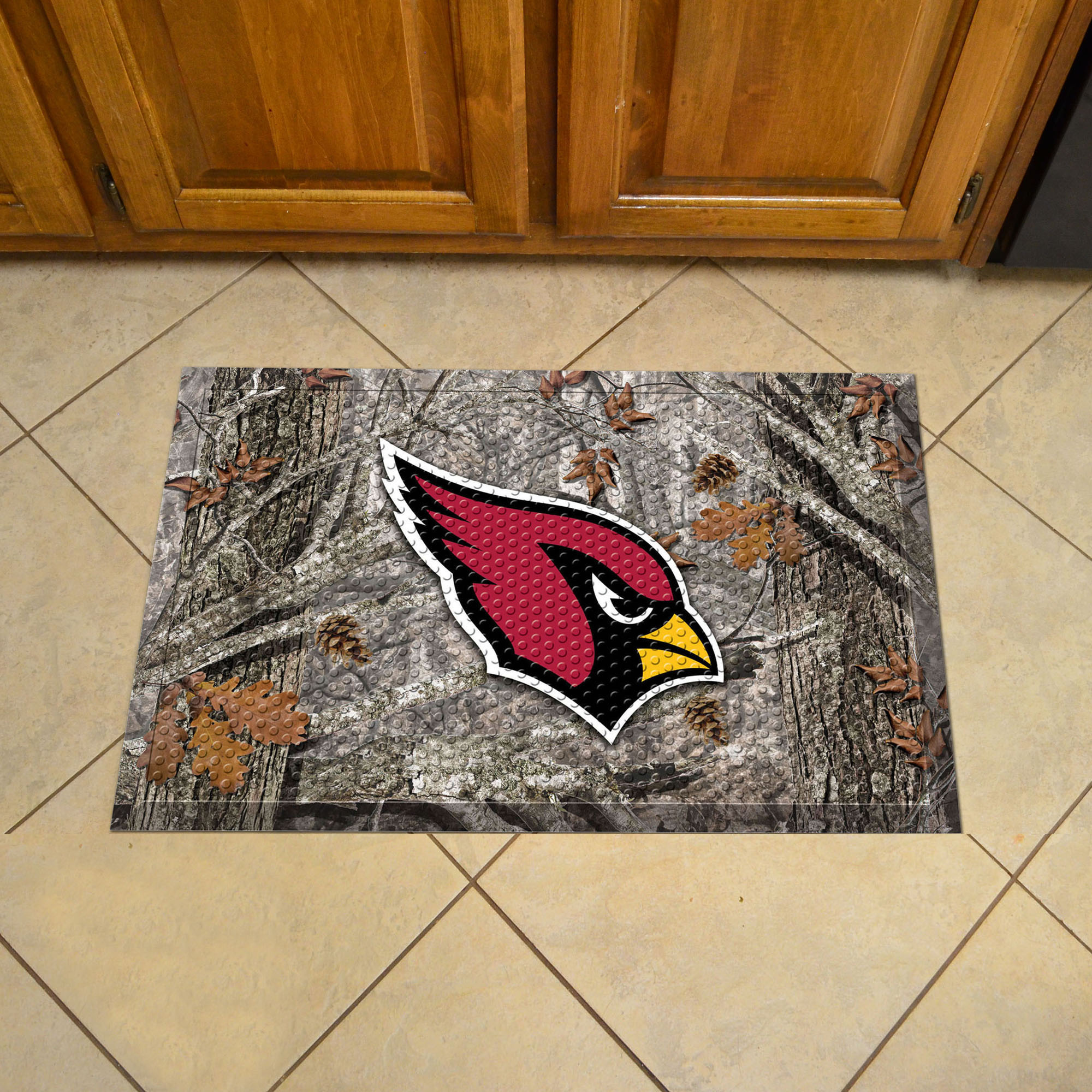 Arizona Cardinals Scrapper Doormat - 19 x 30 Rubber (Field & Logo: Camo & Logo)