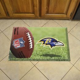 Baltimore Ravens Scrapper Doormat - 19 x 30 rubber (Field & Logo: Football Field)