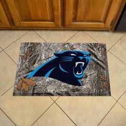 Carolina Panthers Scrapper Doormat - 19 x 30 rubber (Field & Logo: Camo & Logo)