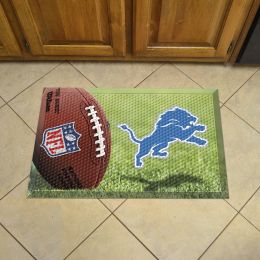 Detroit Lions Scrapper Doormat - 19 x 30 rubber (Field & Logo: Football Field)