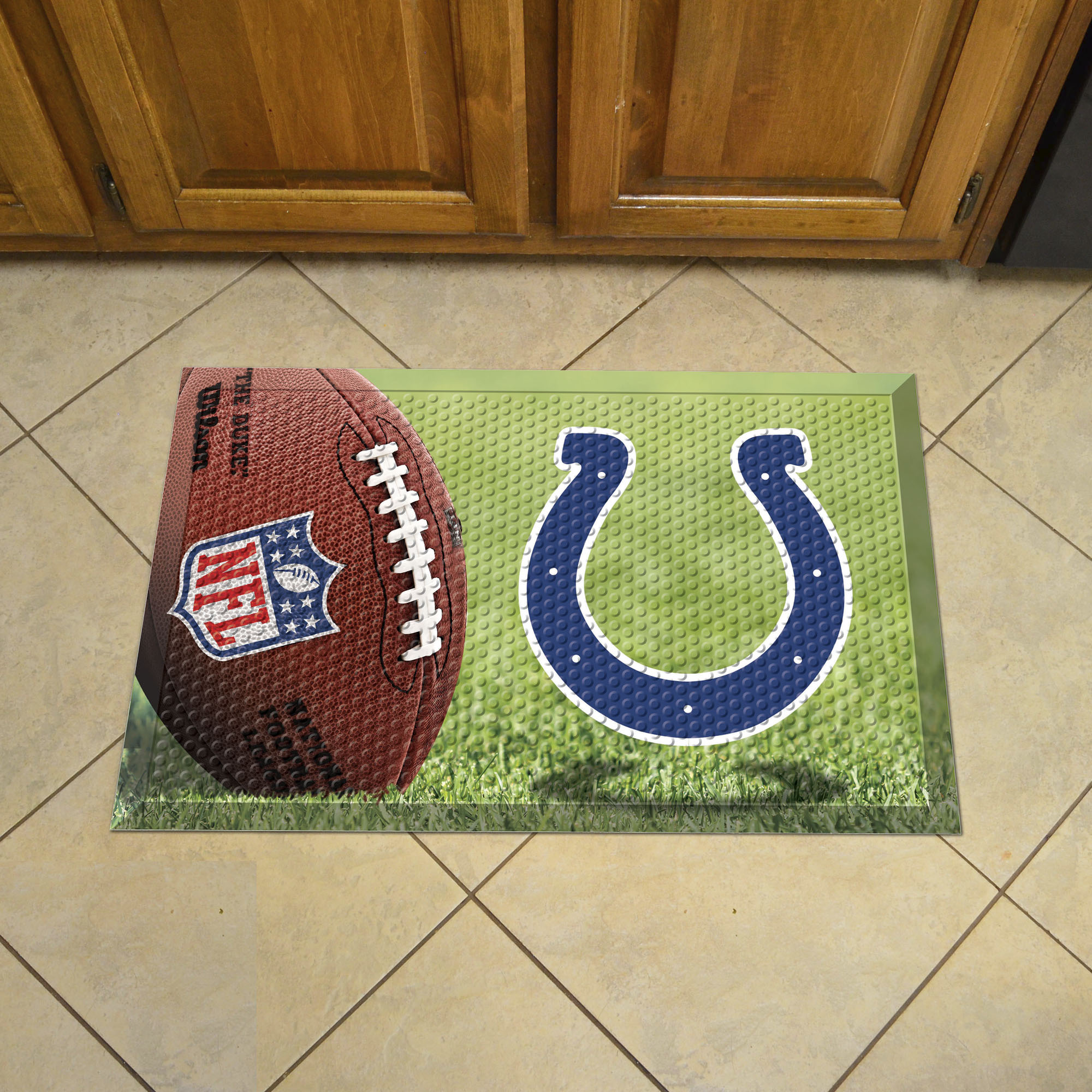 Indianapolis Colts Scrapper Doormat - 19 x 30 rubber (Field & Logo: Football Field)