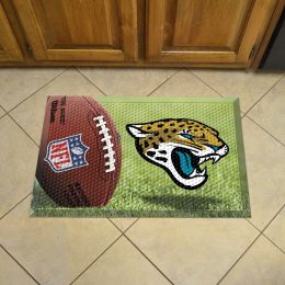 Jacksonville Jaguars Scrapper Doormat - 19 x 30 rubber (Field & Logo: Football Field)