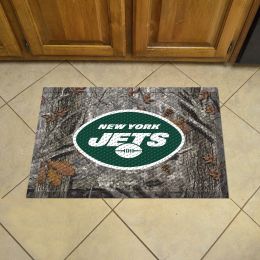 New York Jets Scrapper Doormat - 19 x 30 rubber (Field & Logo: Camo & Logo)