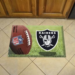 Oakland Raiders Scrapper Doormat - 19 x 30 rubber (Field & Logo: Football Field)