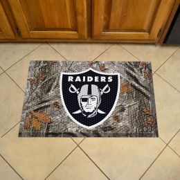 Oakland Raiders Scrapper Doormat - 19 x 30 rubber (Field & Logo: Camo & Logo)