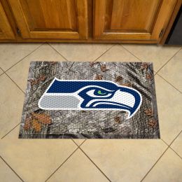 Seattle Seahawks Scrapper Doormat - 19 x 30 rubber (Field & Logo: Camo & Logo)