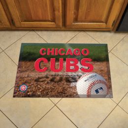Chicago Cubs Scrapper Doormat - 19 x 30 Rubber (Field & Logo: Baseball Field)