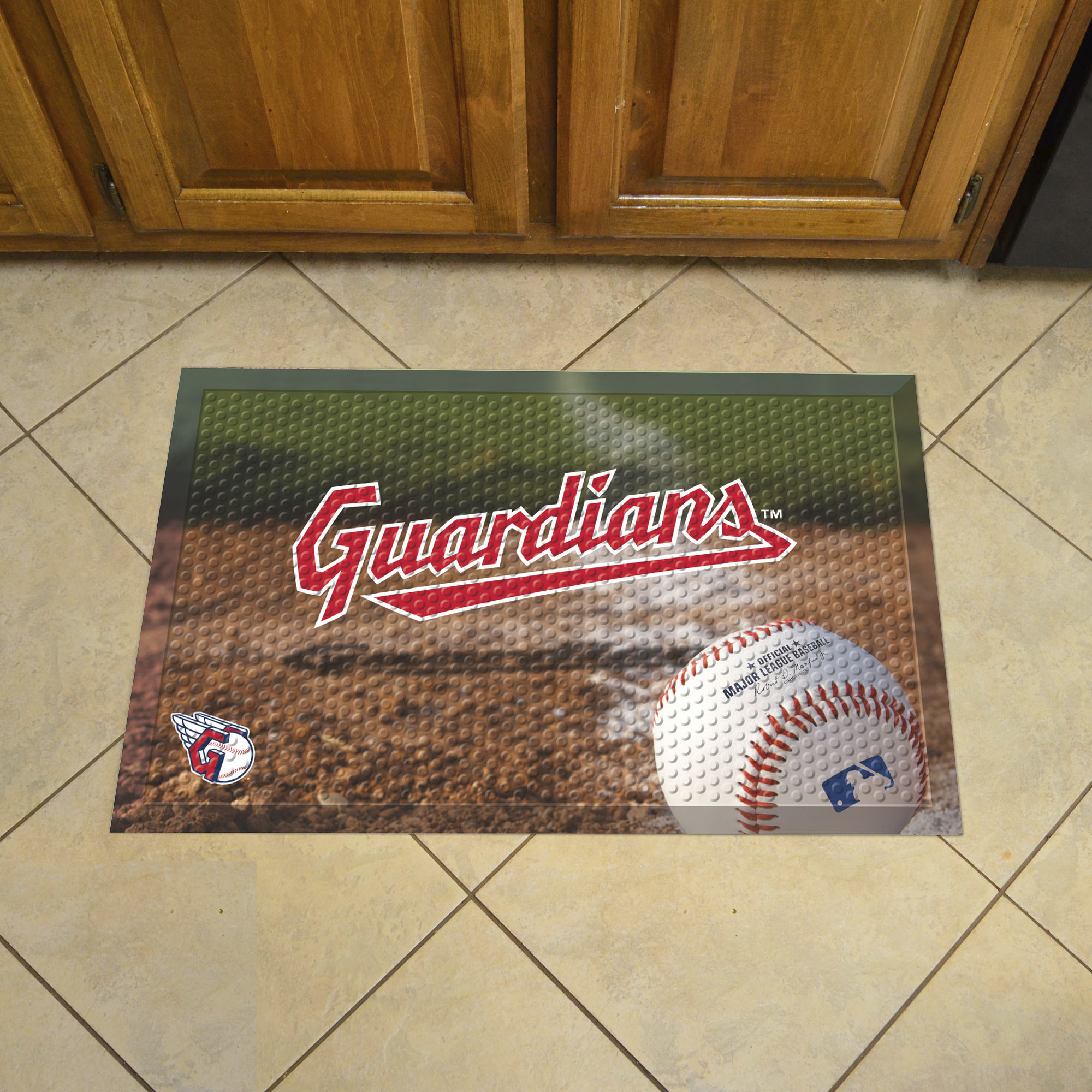 Cleveland Guardians Scrapper Doormat - 19 x 30 Rubber (Field & Logo: Baseball Field)
