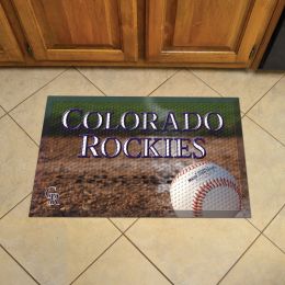 Colorado Rockies Scrapper Doormat - 19 x 30 Rubber (Field & Logo: Baseball Field)