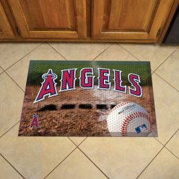 Los Angeles Angels Scrapper Doormat - 19 x 30 Rubber (Field & Logo: Baseball Field)
