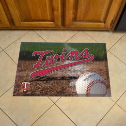 Minnesota Twins Scrapper Doormat - 19 x 30 Rubber (Field & Logo: Baseball Field)