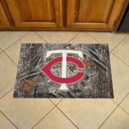 Minnesota Twins Scrapper Doormat - 19 x 30 Rubber (Field & Logo: Camo & Logo)