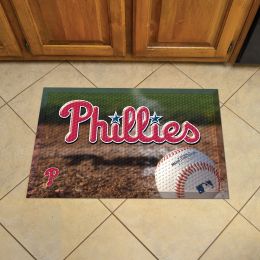 Philadelphia Phillies Scrapper Doormat - 19 x 30 Rubber (Field & Logo: Baseball Field)