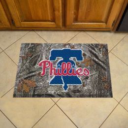 Philadelphia Phillies Scrapper Doormat - 19 x 30 Rubber (Field & Logo: Camo & Logo)