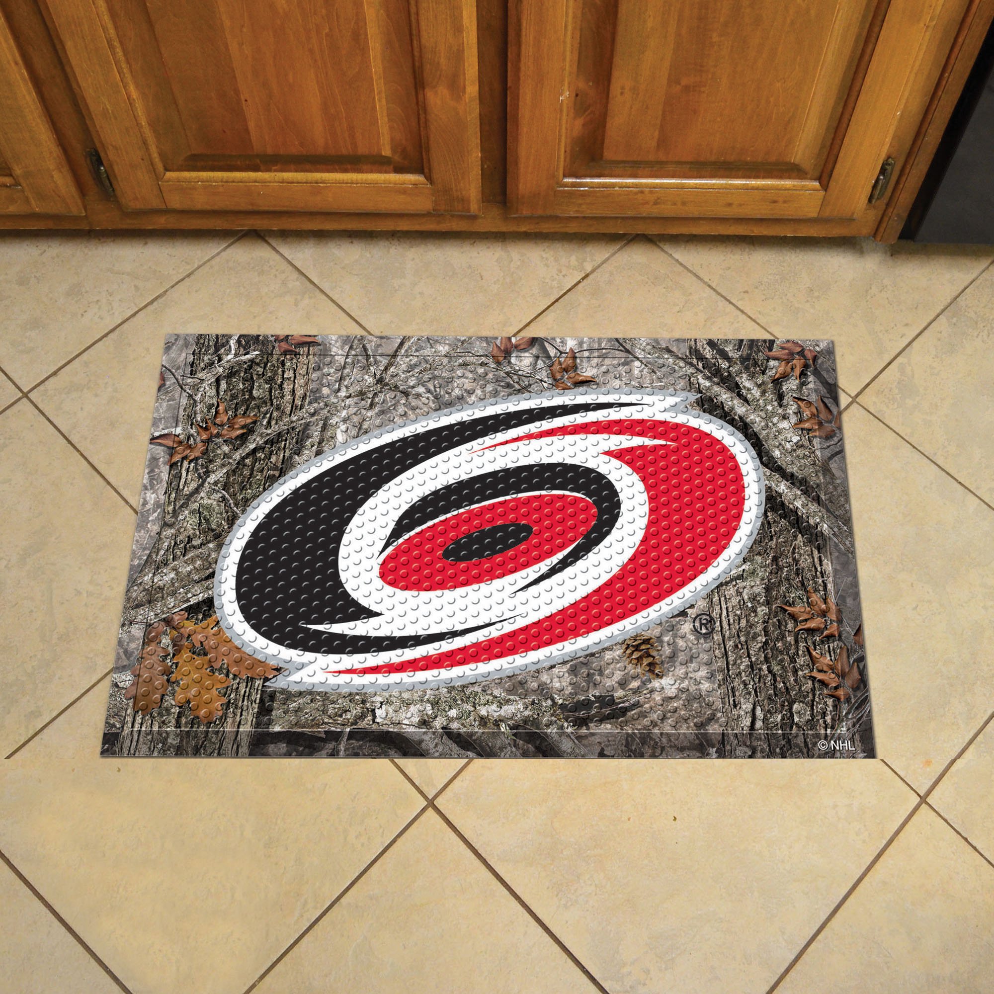 Hurricanes Scrapper Doormat - 19" x 30" Rubber (Camo or Rink Design: Camo & Logo)