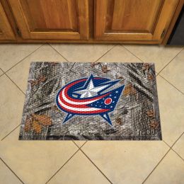 Blue Jackets Scrapper Doormat - 19" x 30" Rubber (Camo or Rink Design: Camo & Logo)