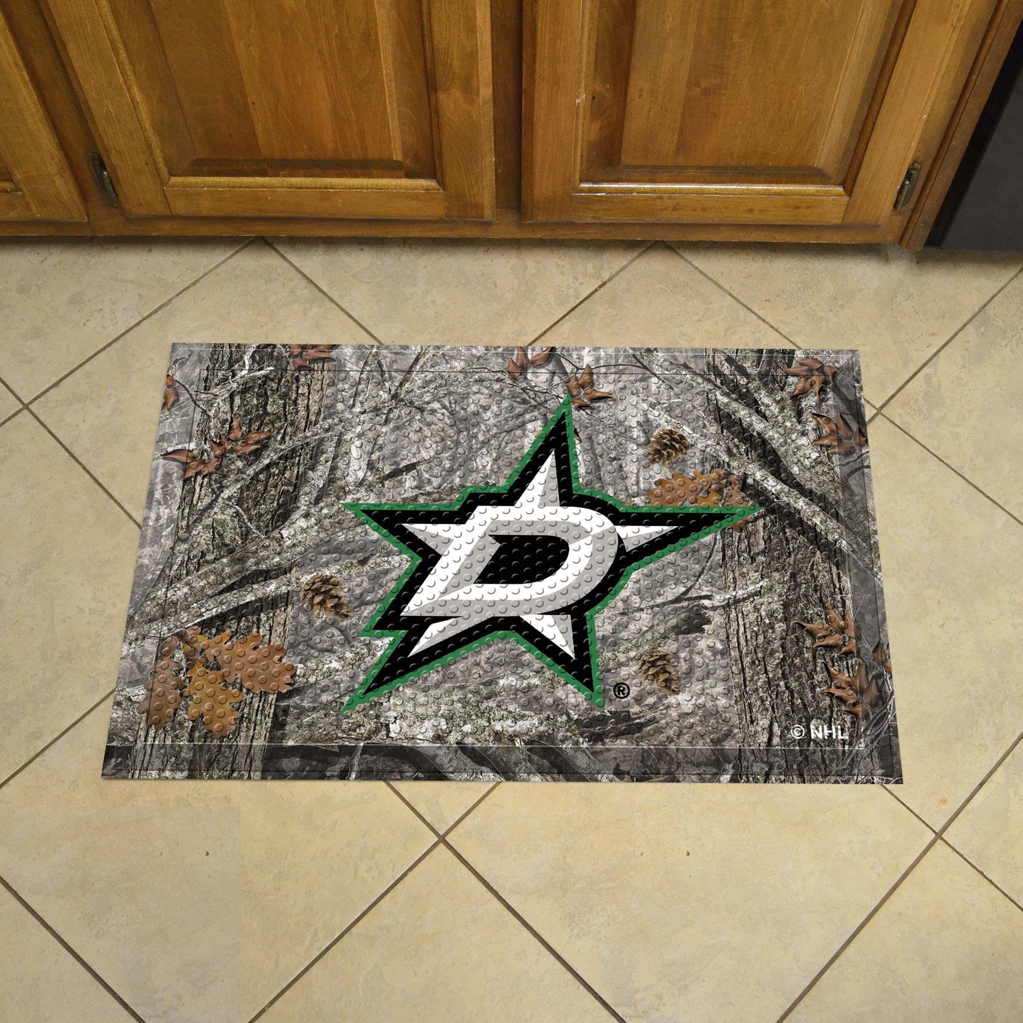 Stars Scrapper Doormat - 19" x 30" Rubber (Camo or Rink Design: Camo & Logo)