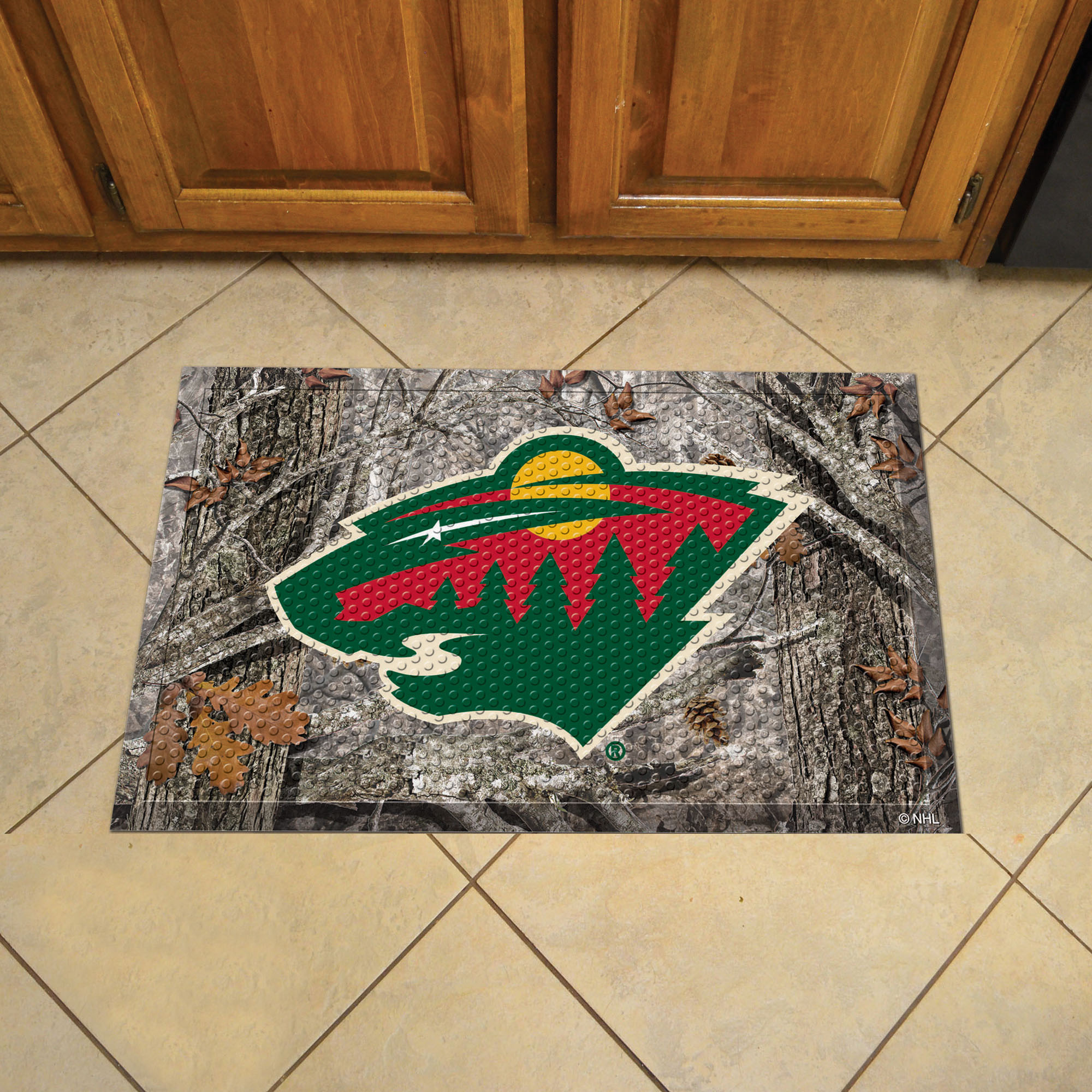 Wild Scrapper Doormat - 19" x 30" Rubber (Camo or Rink Design: Camo & Logo)
