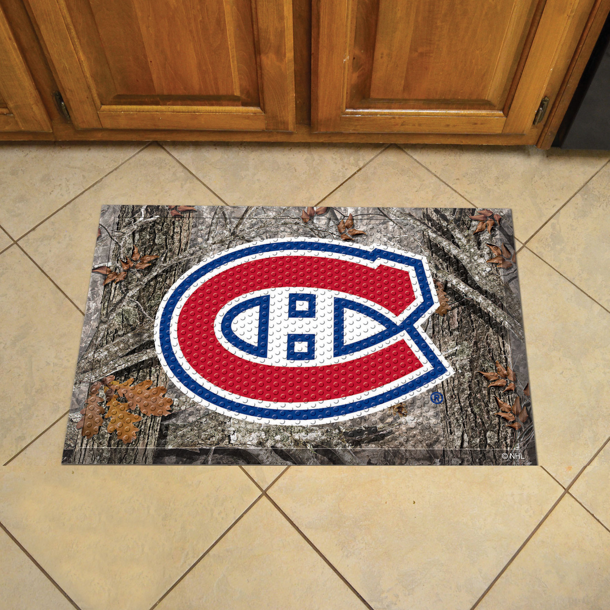 Canadiens Scrapper Doormat - 19" x 30" Rubber (Camo or Rink Design: Camo & Logo)