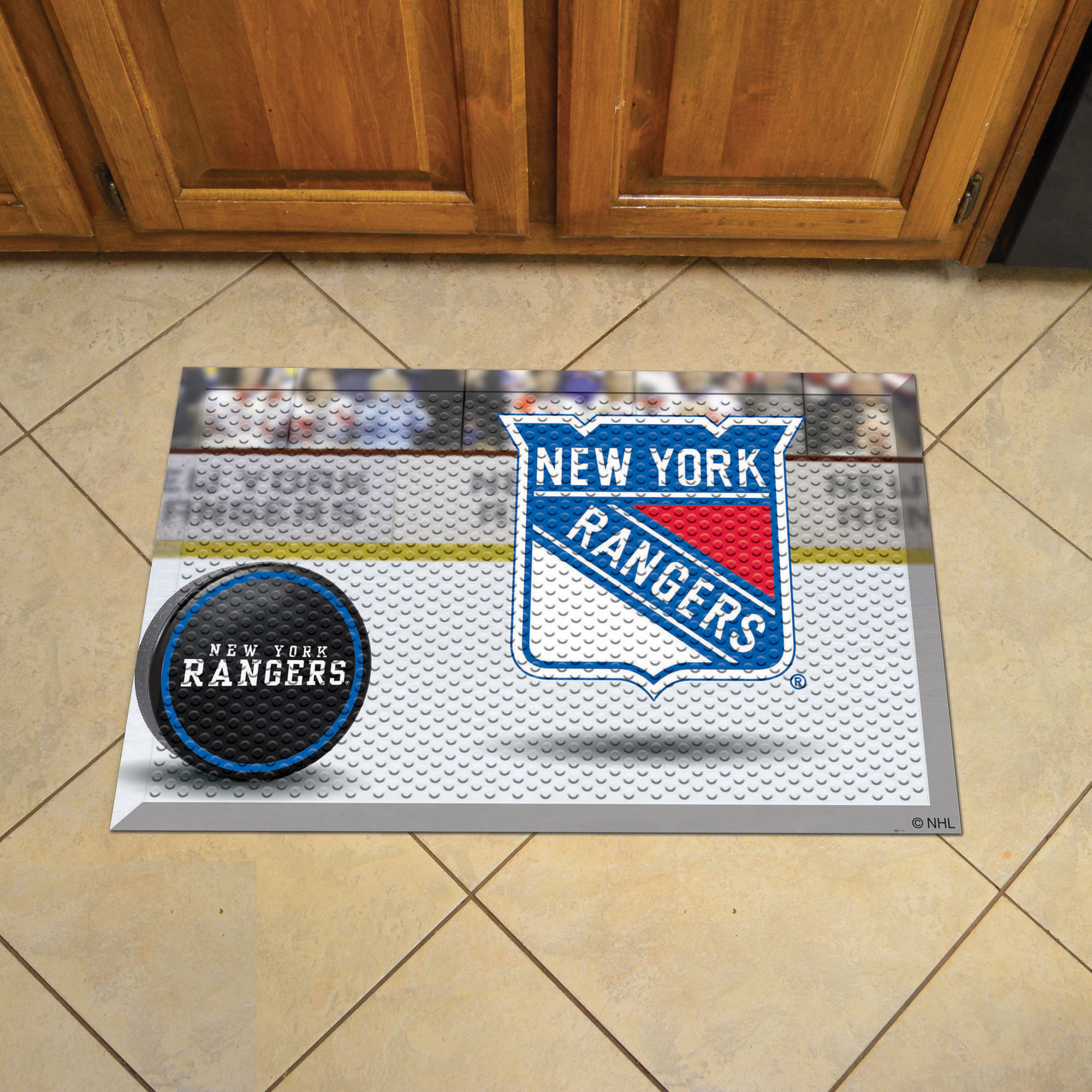 Rangers Scrapper Doormat - 19" x 30" Rubber (Camo or Rink Design: Rink & Logo)