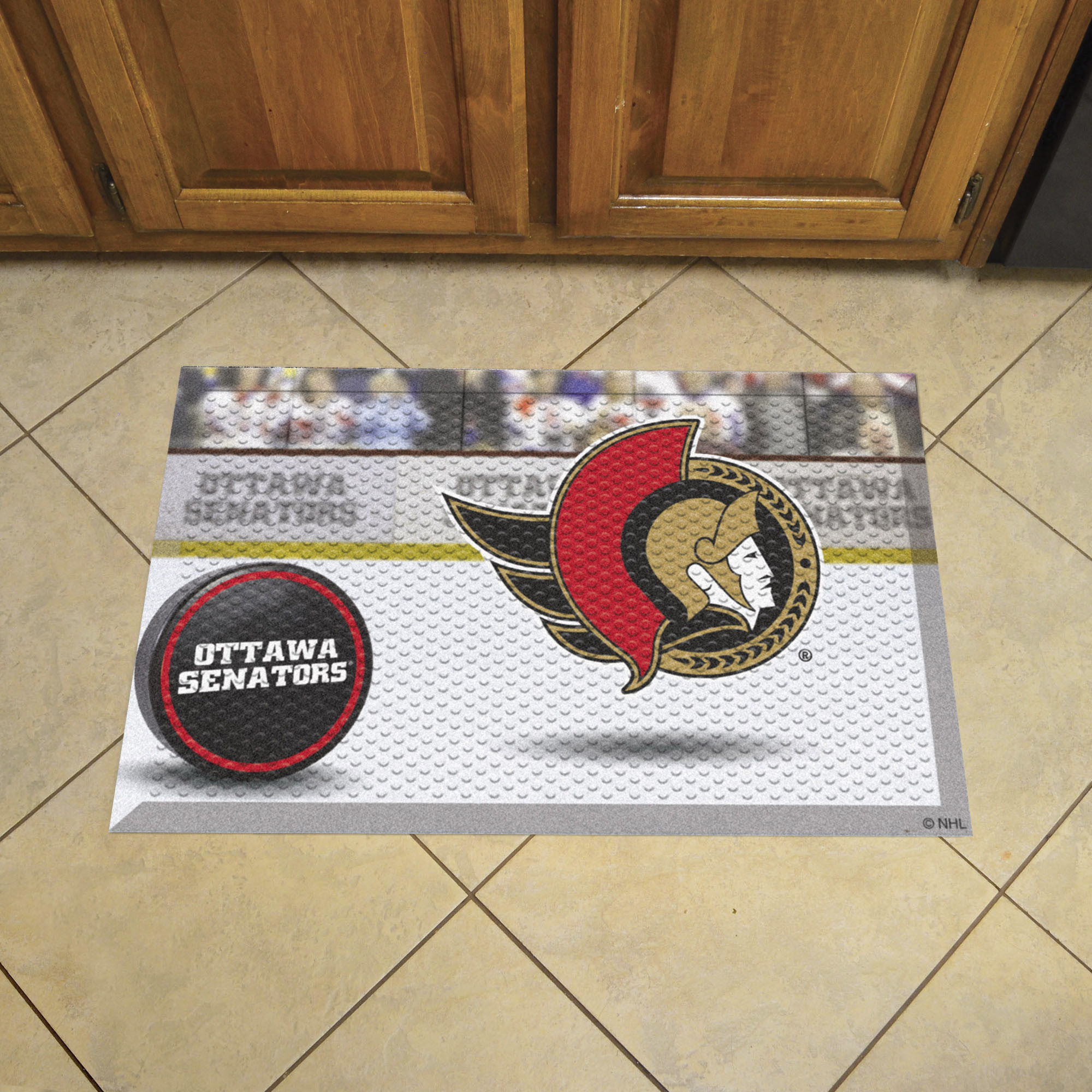Senators Scrapper Doormat - 19" x 30" Rubber (Camo or Rink Design: Rink & Logo)