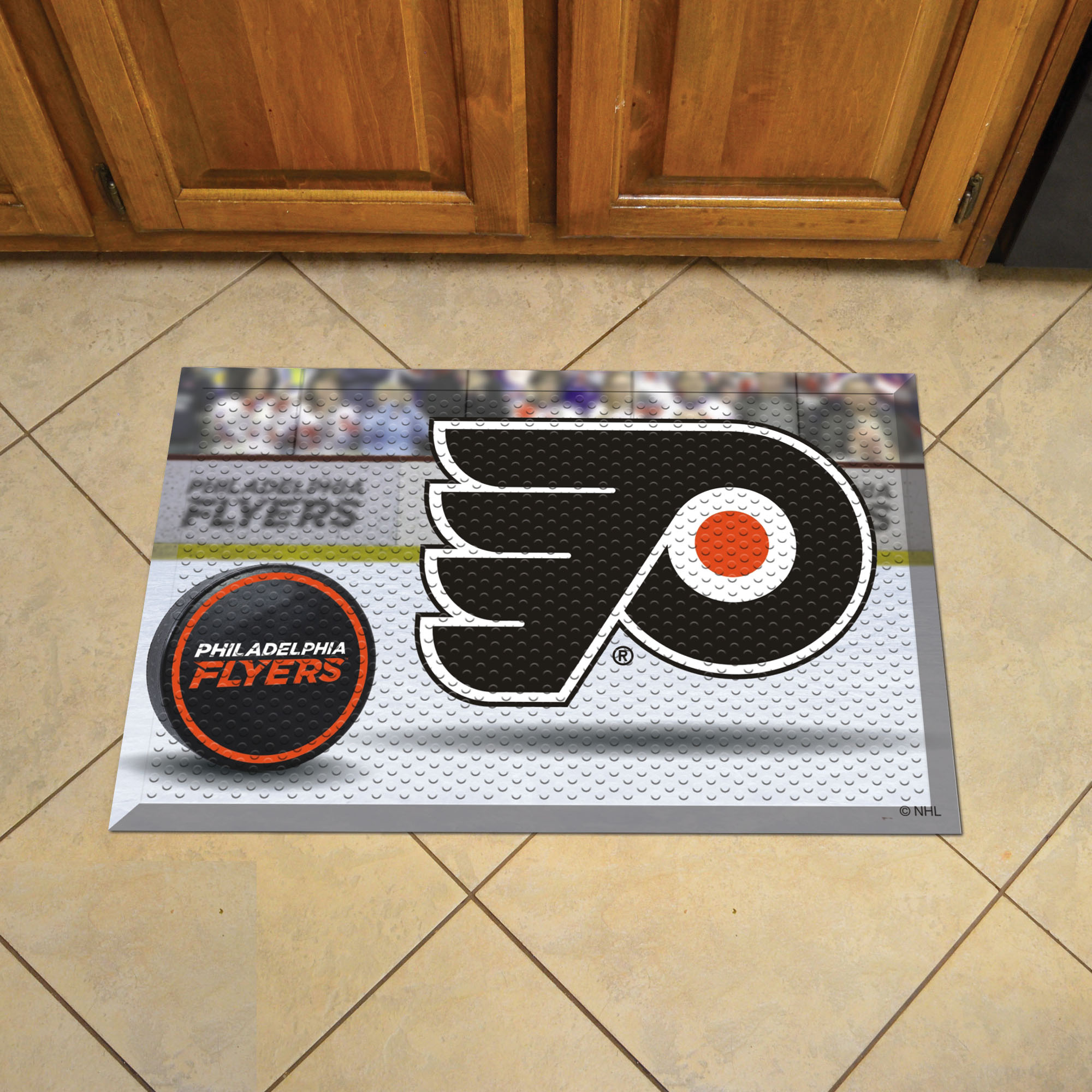 Flyers Scrapper Doormat - 19" x 30" Rubber (Camo or Rink Design: Rink & Logo)