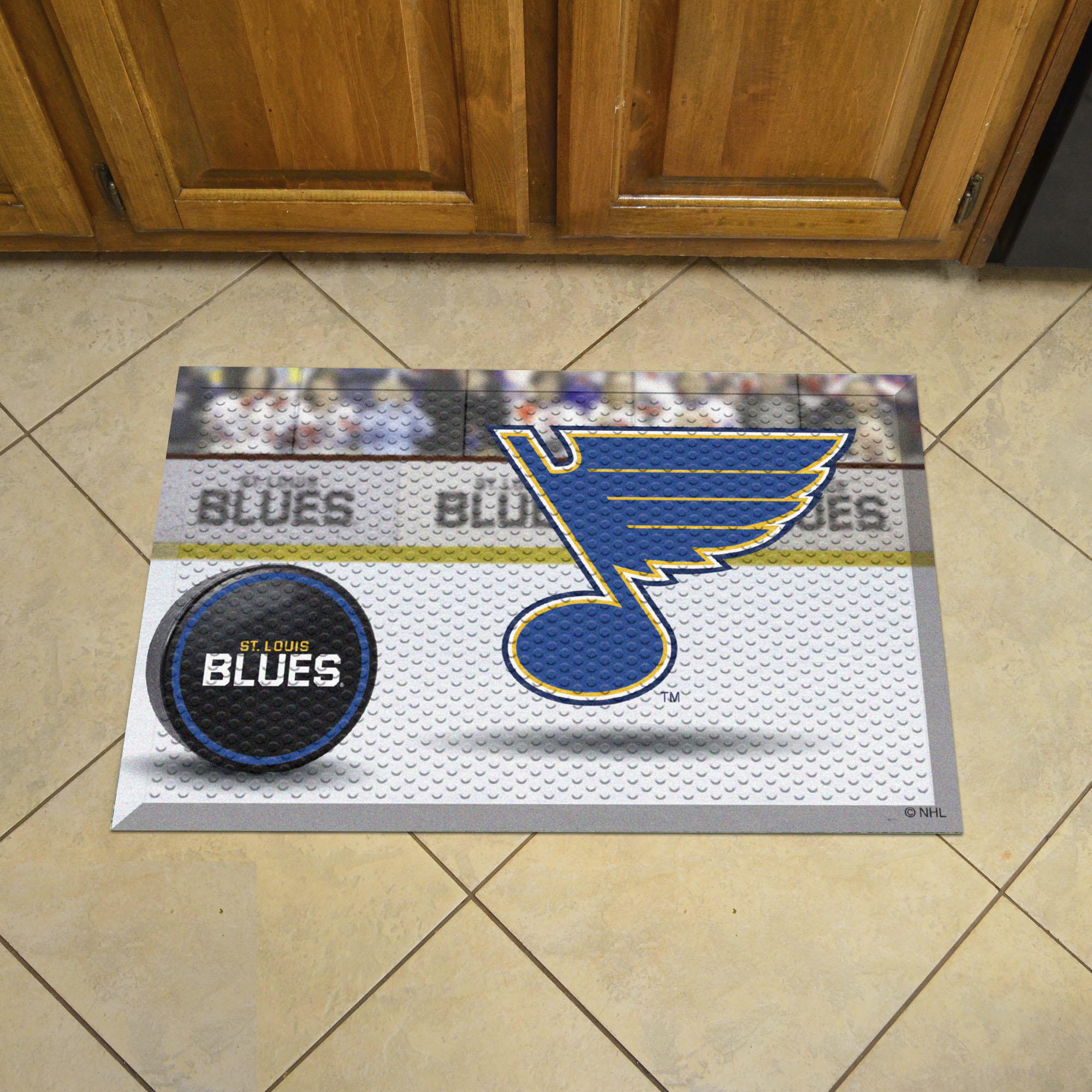 Blues Scrapper Doormat - 19" x 30" Rubber (Camo or Rink Design: Rink & Logo)