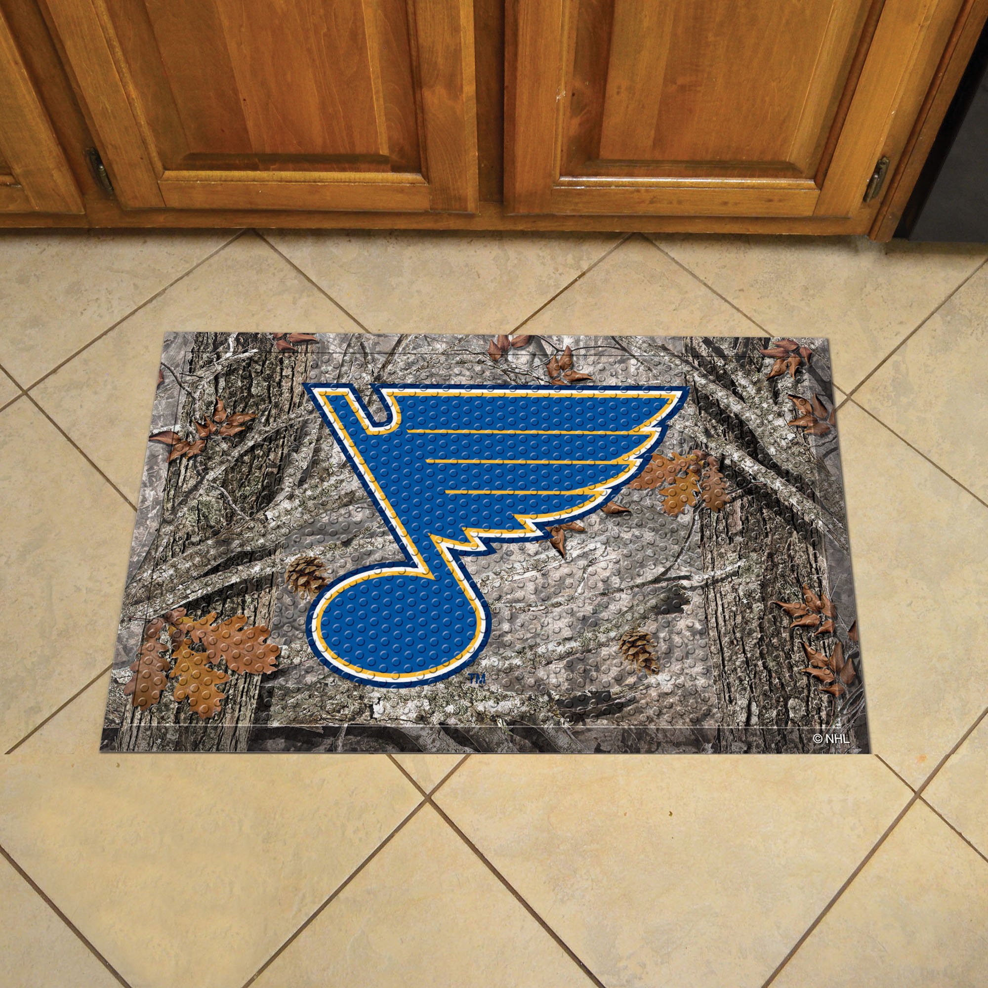 Blues Scrapper Doormat - 19" x 30" Rubber (Camo or Rink Design: Camo & Logo)