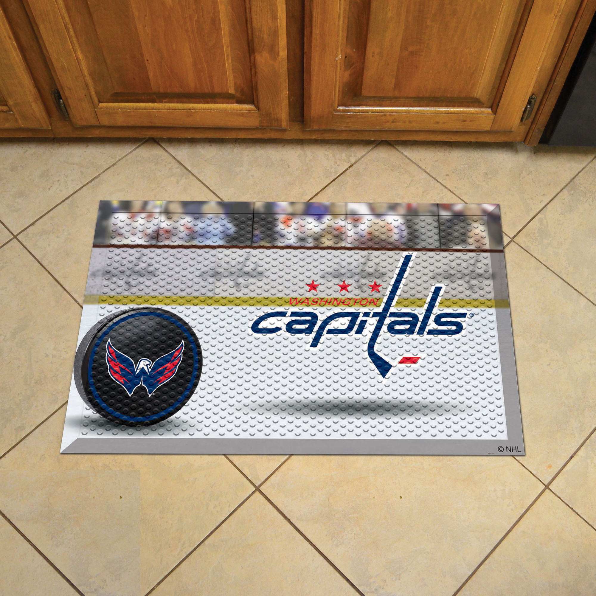 Capitals Scrapper Doormat - 19" x 30" Rubber (Camo or Rink Design: Rink & Logo)
