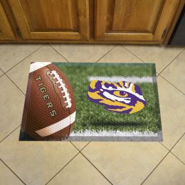 Louisiana State University Scrapper Doormat - 19" x 30" (Field & Logo: Football Field)