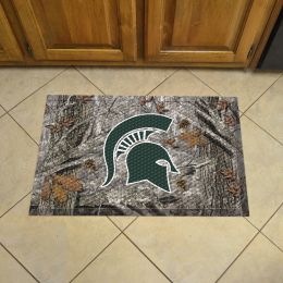 Michigan State University Scrapper Doormat - 19" x 30" Rubber (Field & Logo: Camo & Logo)