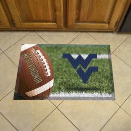 West Virginia University Scrapper Doormat - 19" x 30" Rubber (Field & Logo: Football Field)