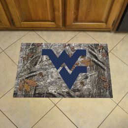 West Virginia University Scrapper Doormat - 19" x 30" Rubber (Field & Logo: Camo & Logo)