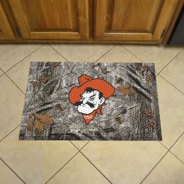 Oklahoma State University Scrapper Doormat - 19 x 30 Rubber (Field & Logo: Camo & Logo)