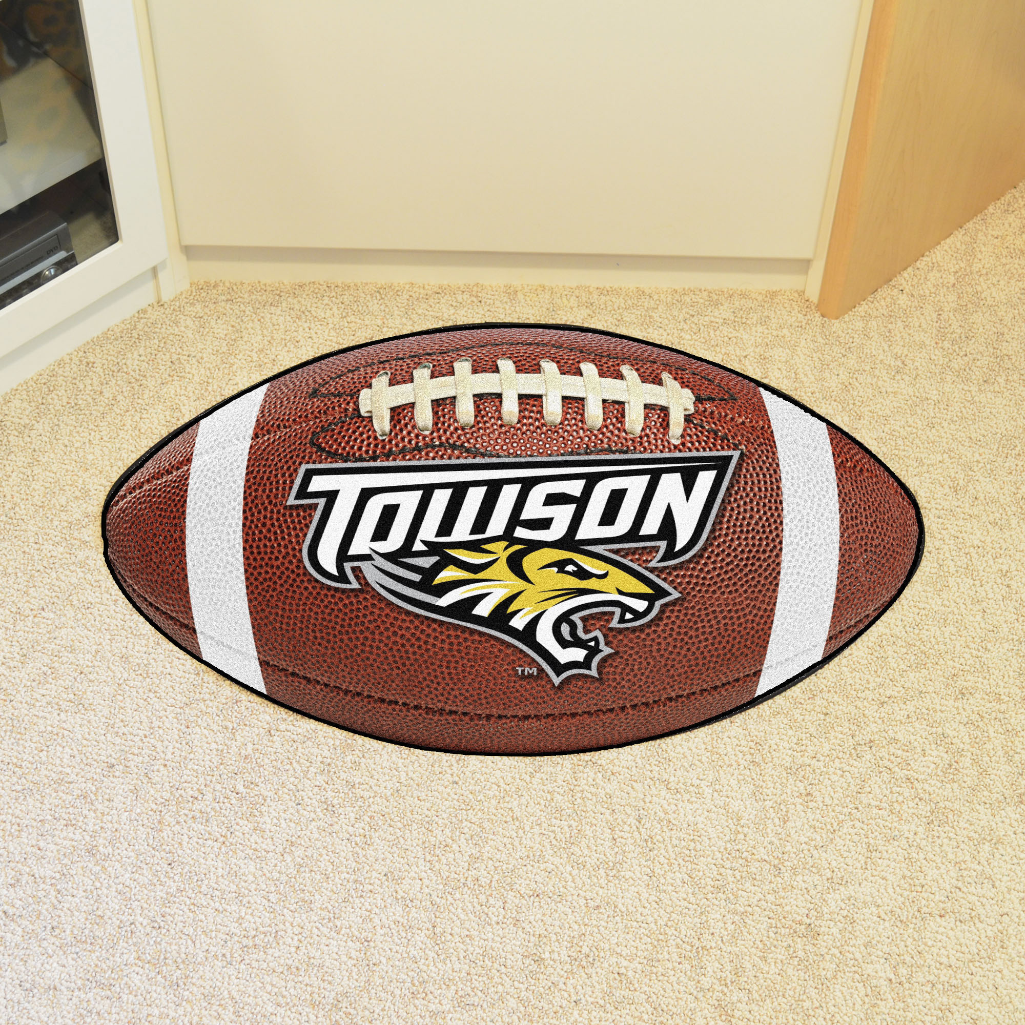 Towson University Ball Shaped Area Rugs (Ball Shaped Area Rugs: Logo & Name Football)
