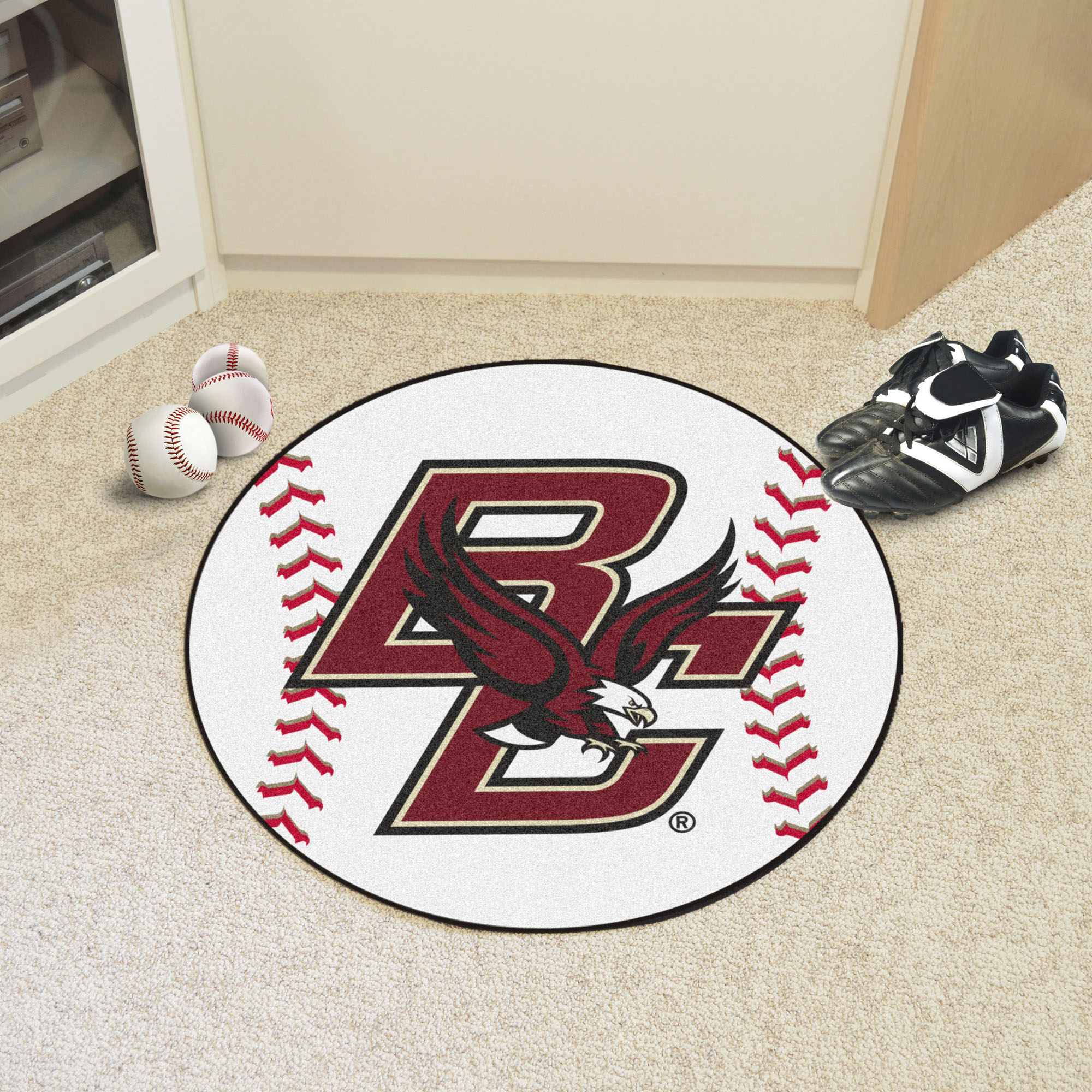 Boston College Ball-Shaped Area Rugs (Ball Shaped Area Rugs: Baseball)