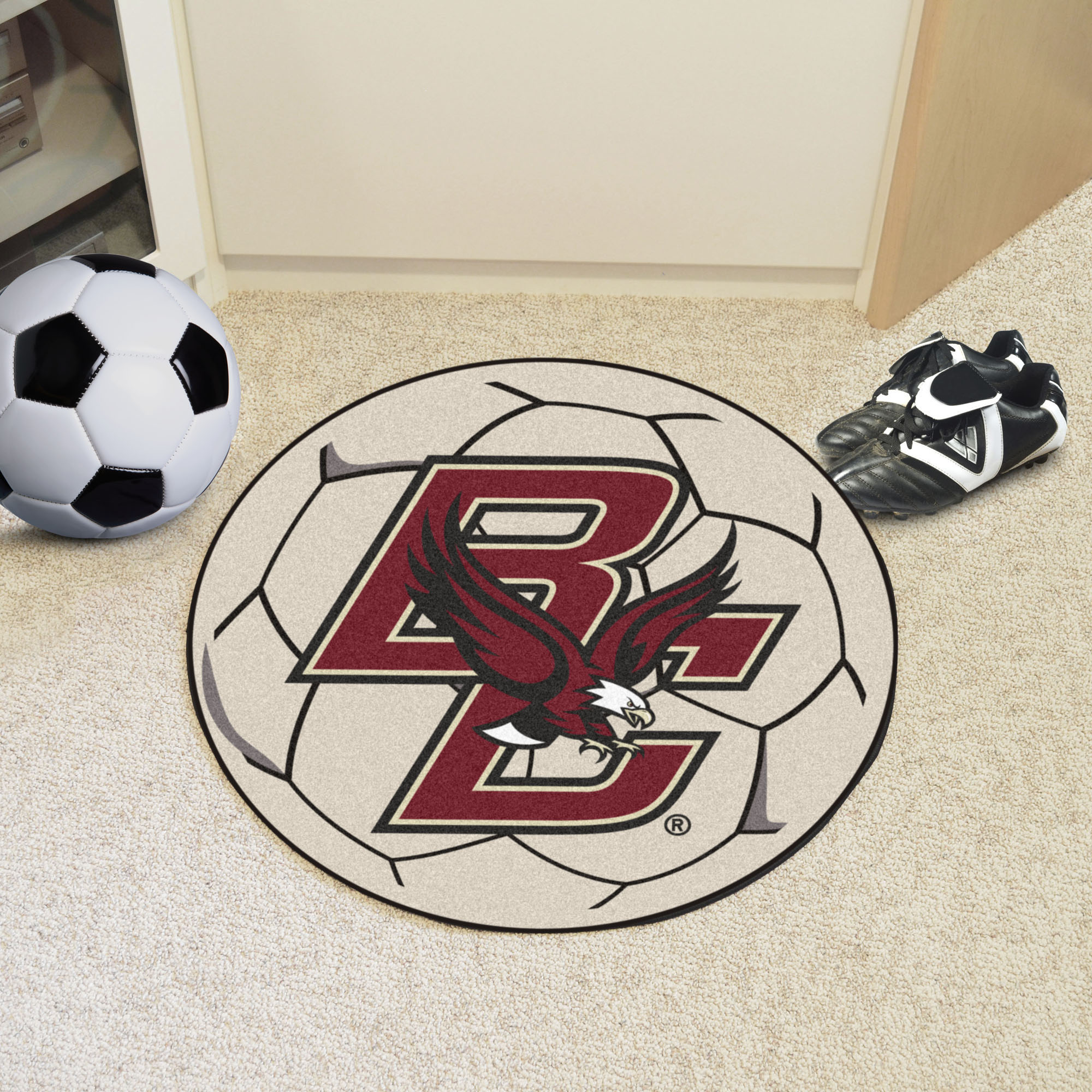 Boston College Ball-Shaped Area Rugs (Ball Shaped Area Rugs: Soccer Ball)