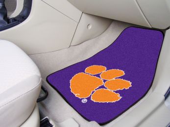Clemson University 2pc Carpet Car Mat Set - Nylon & Vinyl (Clemson Car Mat Color Choice: Purple)