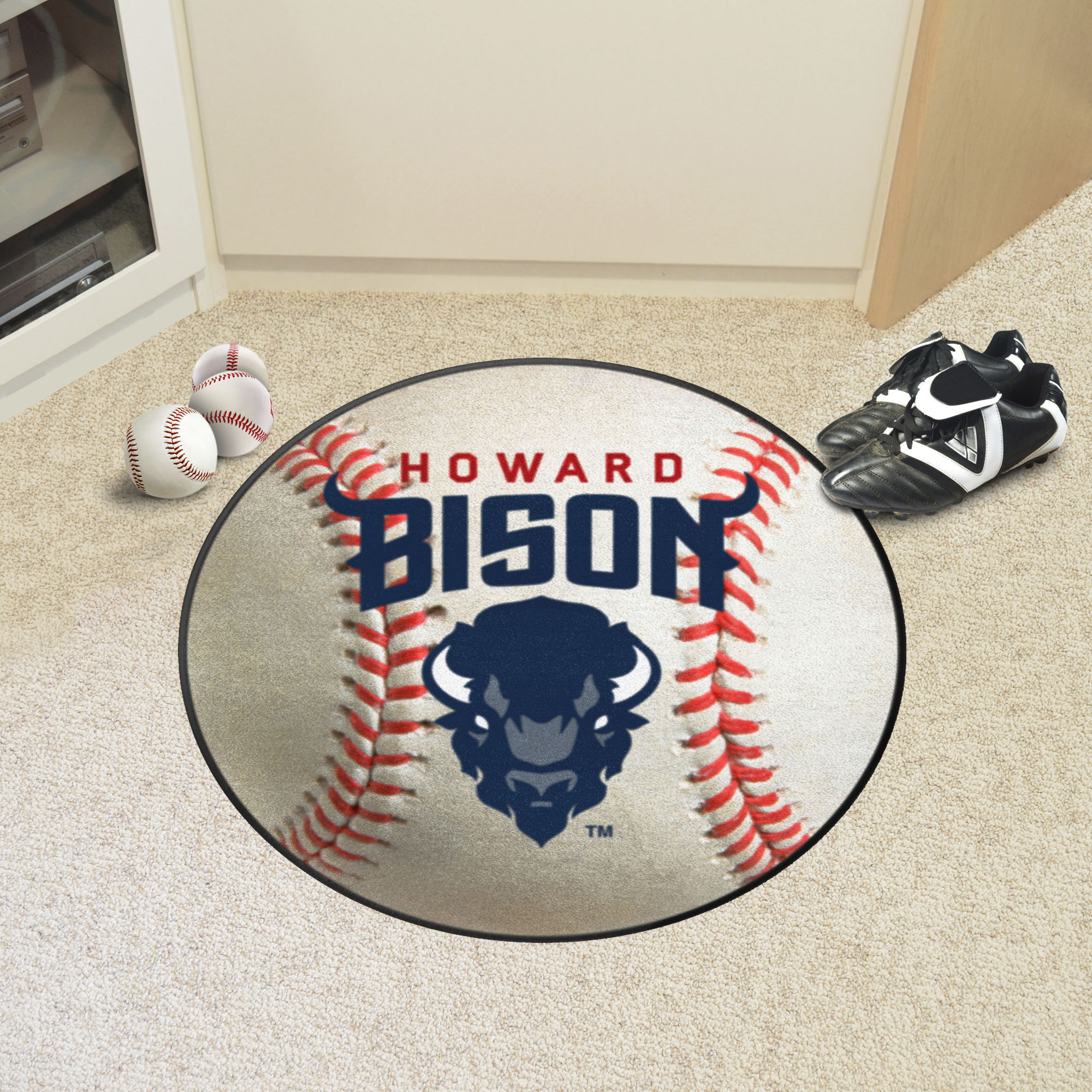 Howard University Bisons Ball Shaped Area Rugs (Ball Shaped Area Rugs: Baseball)