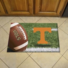 University of Tennessee Scrapper Doormat - 19" x 30" Rubber (Field & Logo: Football Field)