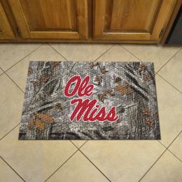 Ole Miss Scrapper Doormat - 19 x 30 Rubber (Field & Logo: Camo & Logo)
