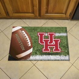 UH Cougars Scrapper Doormat - 19 x 30 Rubber (Field & Logo: Field & Logo)