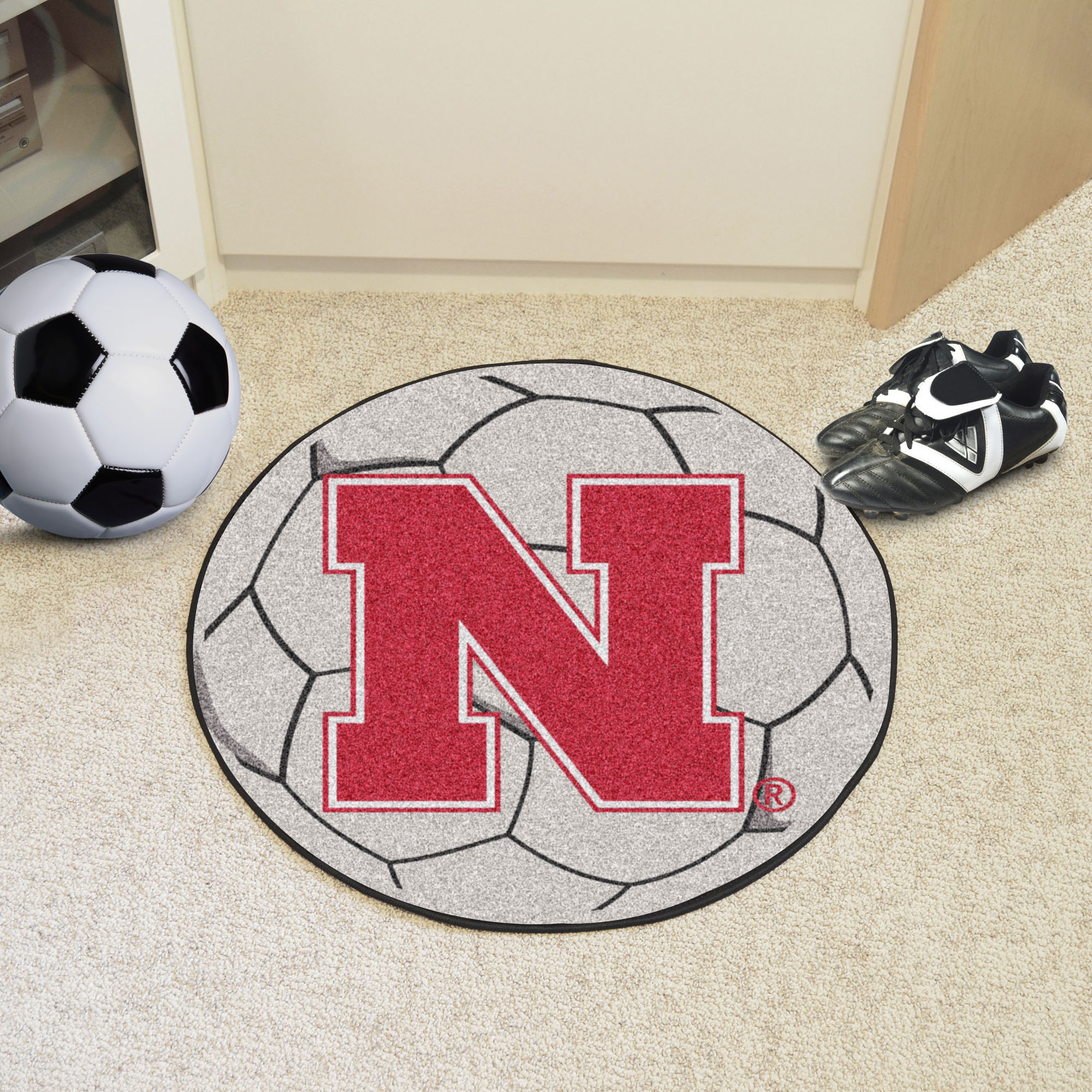University of Nebraska Cornhuskers Ball Shaped Area Rugs (Ball Shaped Area Rugs: Soccer Ball)
